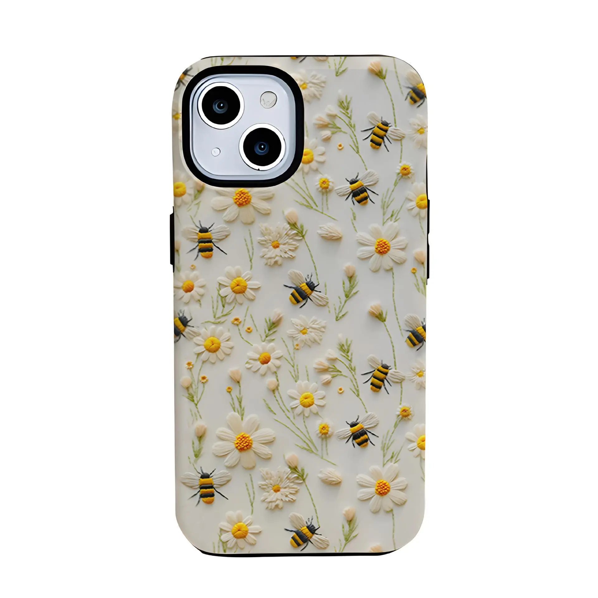 Honeybee and flower pattern Cover for iphone 17 pro max 16 Plus 15 14 13 12 11 Plus Fashion Trendy Anti-Stain Durable Lightweight Protection Shockproof Matte Texture Elegant Luxury Gift High-Quality New Product, New Year's Best Choice