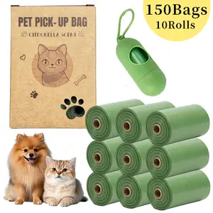 Dog Cat Poo Bags Biodegradable -150 Count/10 Refill Rolls Waste Bags, Extra Strong Thick Poo Bags for Dogs Cats with Dispenser, Easy to Use Pet Waste Bag