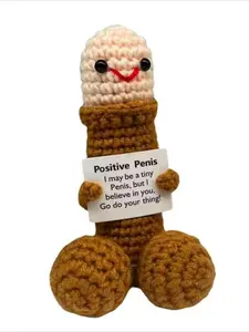 Handmade Crochet Emotional Support Mini Doll, Adorable Inspirational Plush with Message Card, Perfect Desk Decor & Gift for Office, Birthdays, Christmas