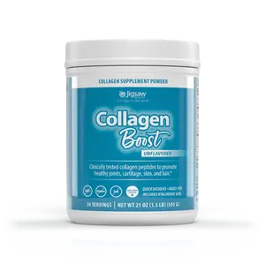 Jigsaw Health Collagen Boost - 30 Servings of Unflavored Collagen Peptides Powder with Bioactive Peptides for Skin Nails & Hair Support