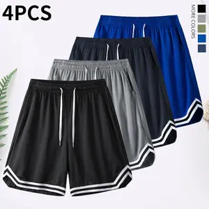Set of 4 men’s summer shorts featuring a drawstring and elastic waistband, suitable for everyday wear, street fashion, sports, and outdoor activities. Men's shorts, summer shorts,summervibes