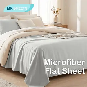 NTBAY Ultra Soft Flat Sheet Only, Lightweight Breathable Top Sheet for All-Season, Solid Color Hotel Style Bedding, Shrink Resistant