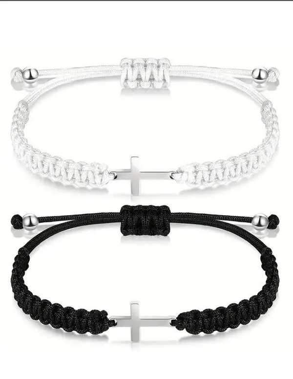 2024 Summer Versatile Woven Cross &Drawstring Design Bracelet, Fall FashionableAdjustable Bracelet for Men & Women, TrendyExquisite Jewelry for Party for Gift