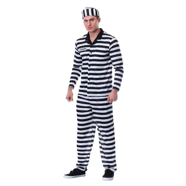 Men's Deluxe Button Down Jailbird Costume