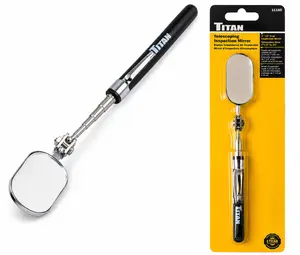 Titan 11185T Telescoping Inspection Mirror 1" x 2" Oval Extendable Tool