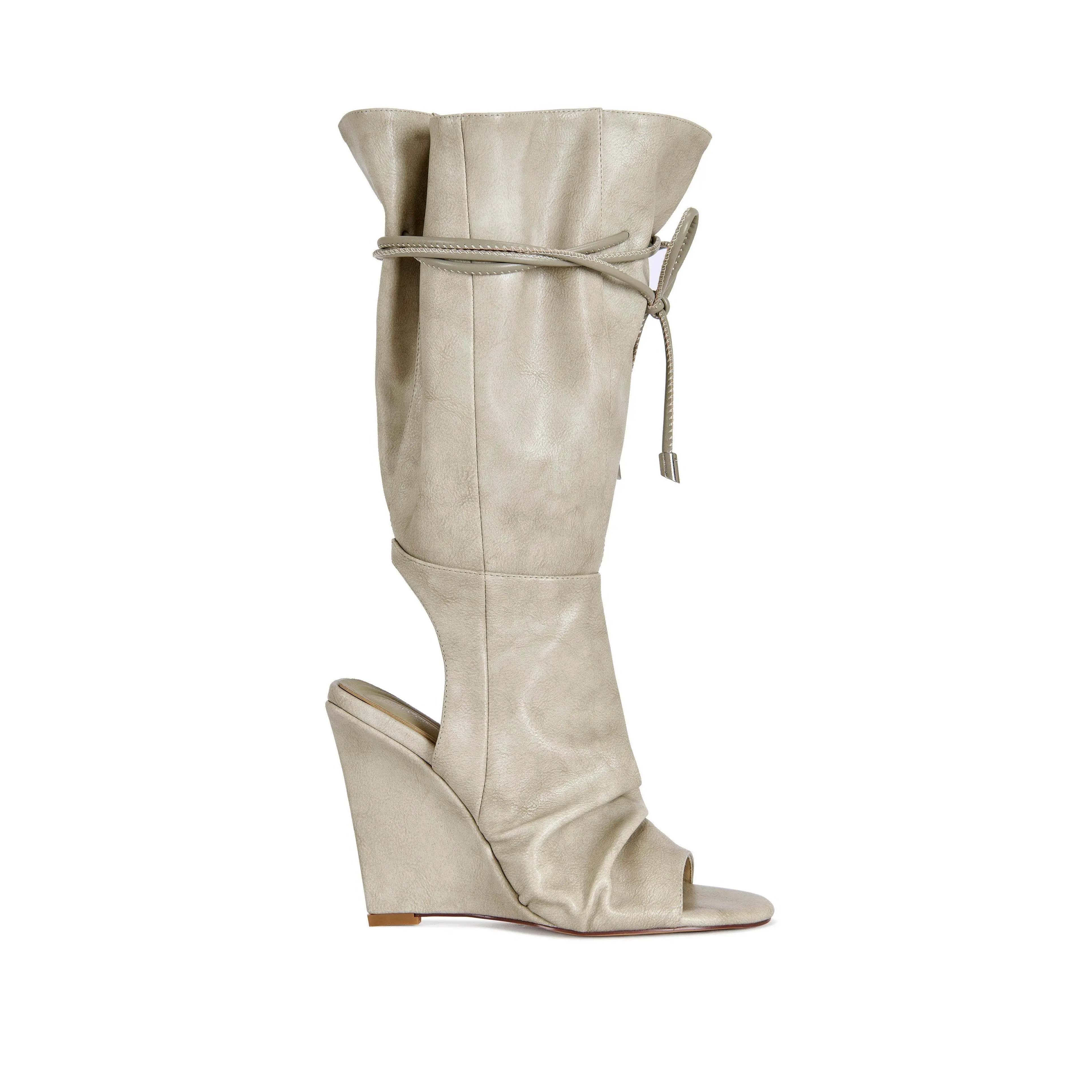 VAILEN-GREY SLOUCH WEDGE SANDAL BOOTIE