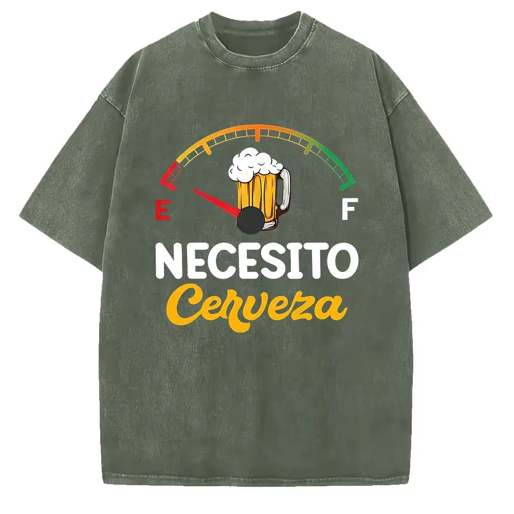 Casual 'Necesito Cerveza' T-Shirt, Unisex Graphic Tee Made with Smooth 100% Cotton, Seamless Short Sleeve Top, Funny Beer Gift, Graphics, Solid, Shortsleeve, Fabric, Soft, Tshirt