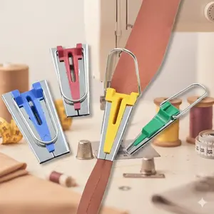 Diy bias Tape Maker kit: quick sewing Tool for Easy Fabric Binding, Slip-Resistant 7 Effortless Quilting Presser Foot Attachment, Home Sewing Machine Aid for Crafting and Tailoring