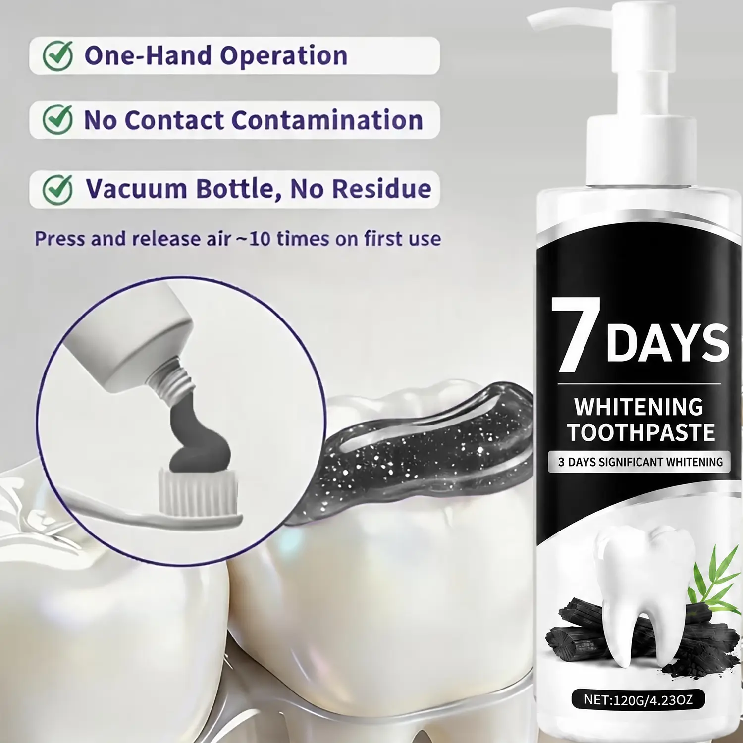 HOREY 120g 7D Bamboo Charcoal Whitening Toothpaste