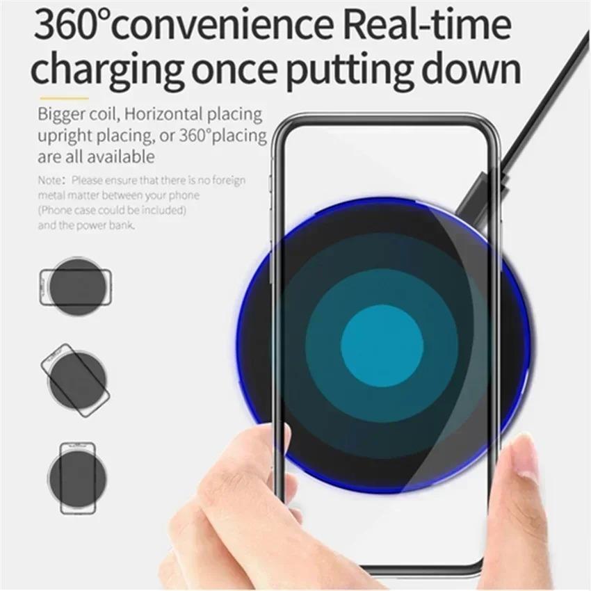 LED Light Wireless Charger Pad Universal Compatibility Fast Charging Station