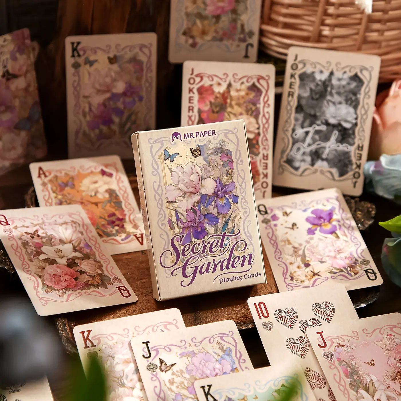 Secret Garden Series Vintage Floral Theme Cardstock Paper, Scrapbook Materials, 55 Sheets Per Box, Handmade Journal Party Supplies, Retro Style Decorations