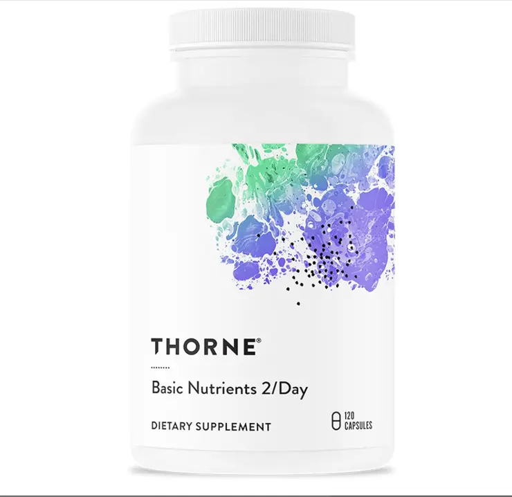 THORNE Basic Nutrients 2/Day Dietary Supplement Capsules - Comprehensive Daily Multi with Optimal Bioavailability, Zinc, Minerals, Vitamin C, Vitamin D3, Immune & Bone Health Support - Third-Party Tested, Gluten-Dairy-Soy-Free, Dairy Free, Third Party Tes