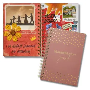 ShineSparkleSlay Guided Manifestation Journal Hardcover Spiral Notebook Interactive Colorful Design for Focusing on Aspirations & Clearing Success Pathways