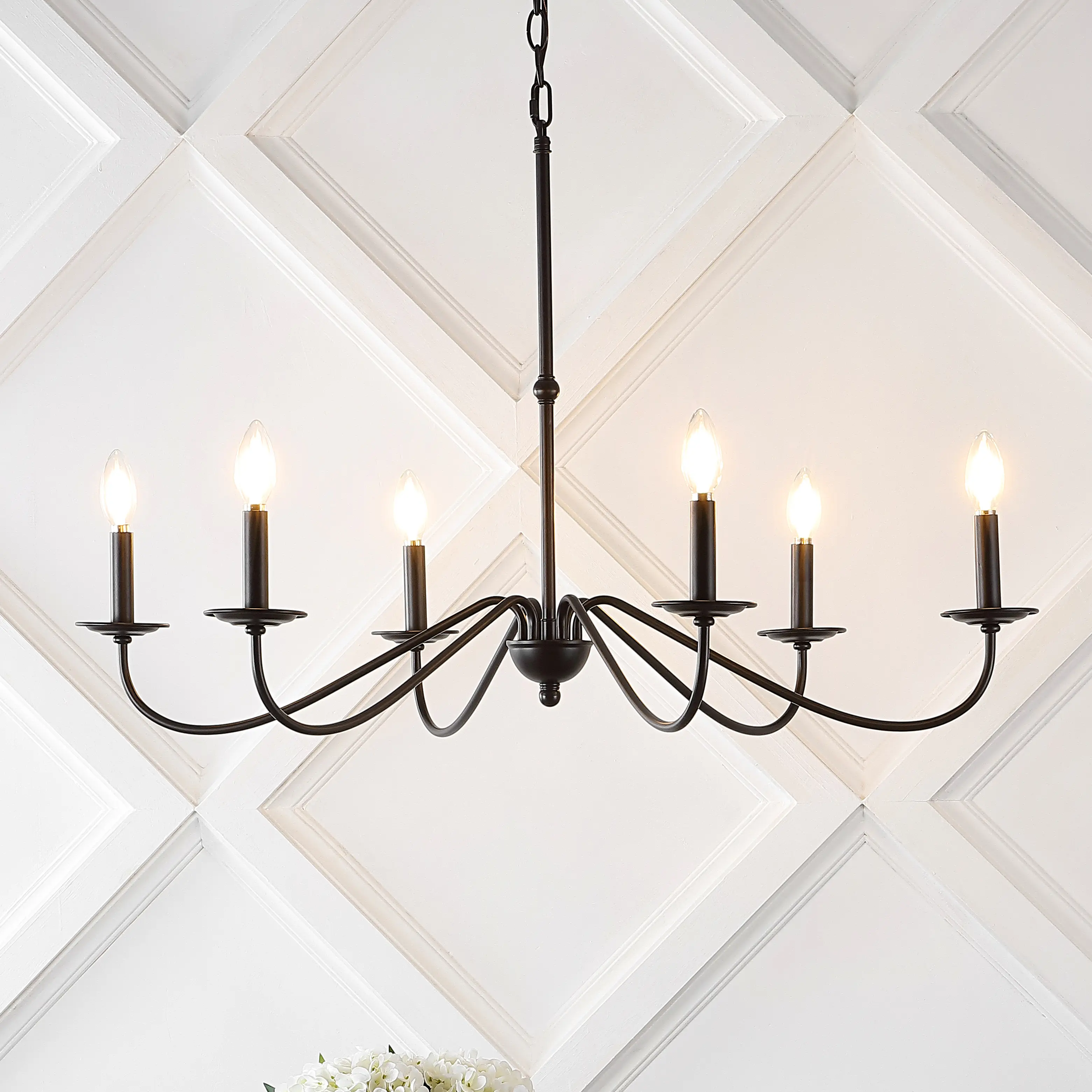 JONATHAN Y Wicklow 34.75" Bohemian Farmhouse Iron LED Chandelier JONATHAN Y Wicklow 34.75" Bohemian Farmhouse Iron LED Chandelier