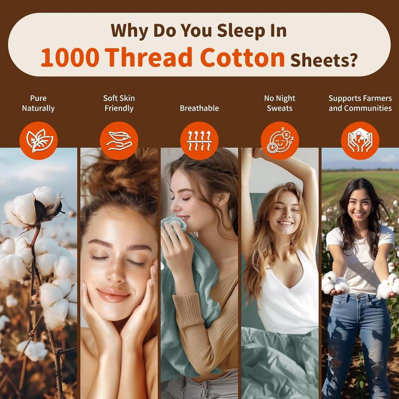 1000 Thread Count Egyptian Cotton King Sheets. LBRO2M King Sheets.
