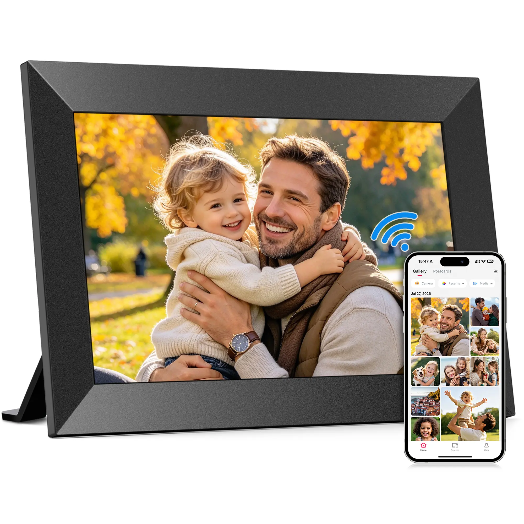WiFi Digital Picture Frame 10.1 Inch, HD IPS Touch Screen Smart Photo Frame, Auto-Rotate, Instantly Share Photos /Videos, Perfect Christmas Gift & Gift Idea, ThanksGiving Gift, Home Decor