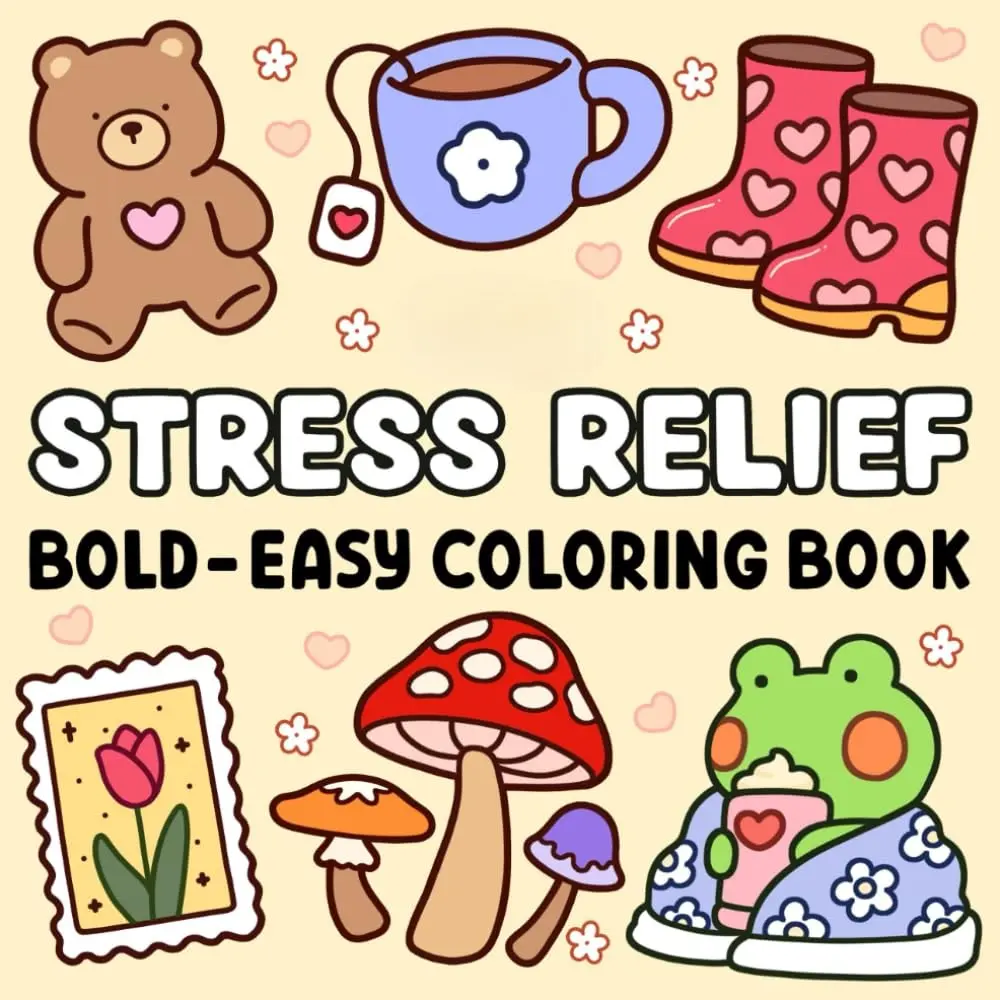 Coloring Book for Adults and Kids Bold and Easy Simple and Big Designs for Relaxation Featuring Animals Landscape Flowers Patterns Cute Things And Many More