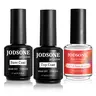 JODSONE 15ML Fast Gel Nail Polish Remover Manicure Cosmetic Kit - Acrylic Care Set with Base Coat, Top Coat, Fake Nails Debonder, Quick Peeling Formula for Beginners