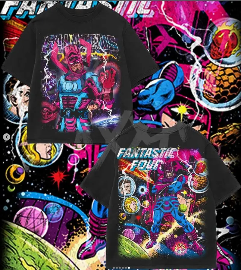 Fantastic Four x Celestial Galactus - Hero MCU Comic Double Printed Oversize Lightweight Shirt, Character Comics TV Series Graphic Design Unisex Top Cotton Streetwear T-Shirt Clothes Menswear