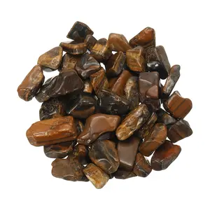 PETAXCELL Crystal Chips Stone, 0.44 Lb Fluorite Gravel Rocks (Tiger Eye, 9 - 26 Mm)