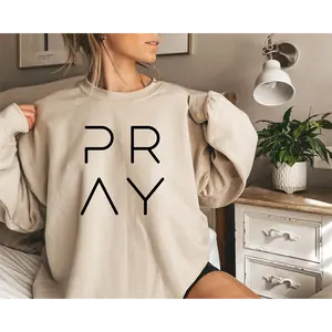 Christian Sweatshirt, PRAY Minimalist Crewneck, Faith-Based Unisex Pullover, Religious Gift for Women & Men