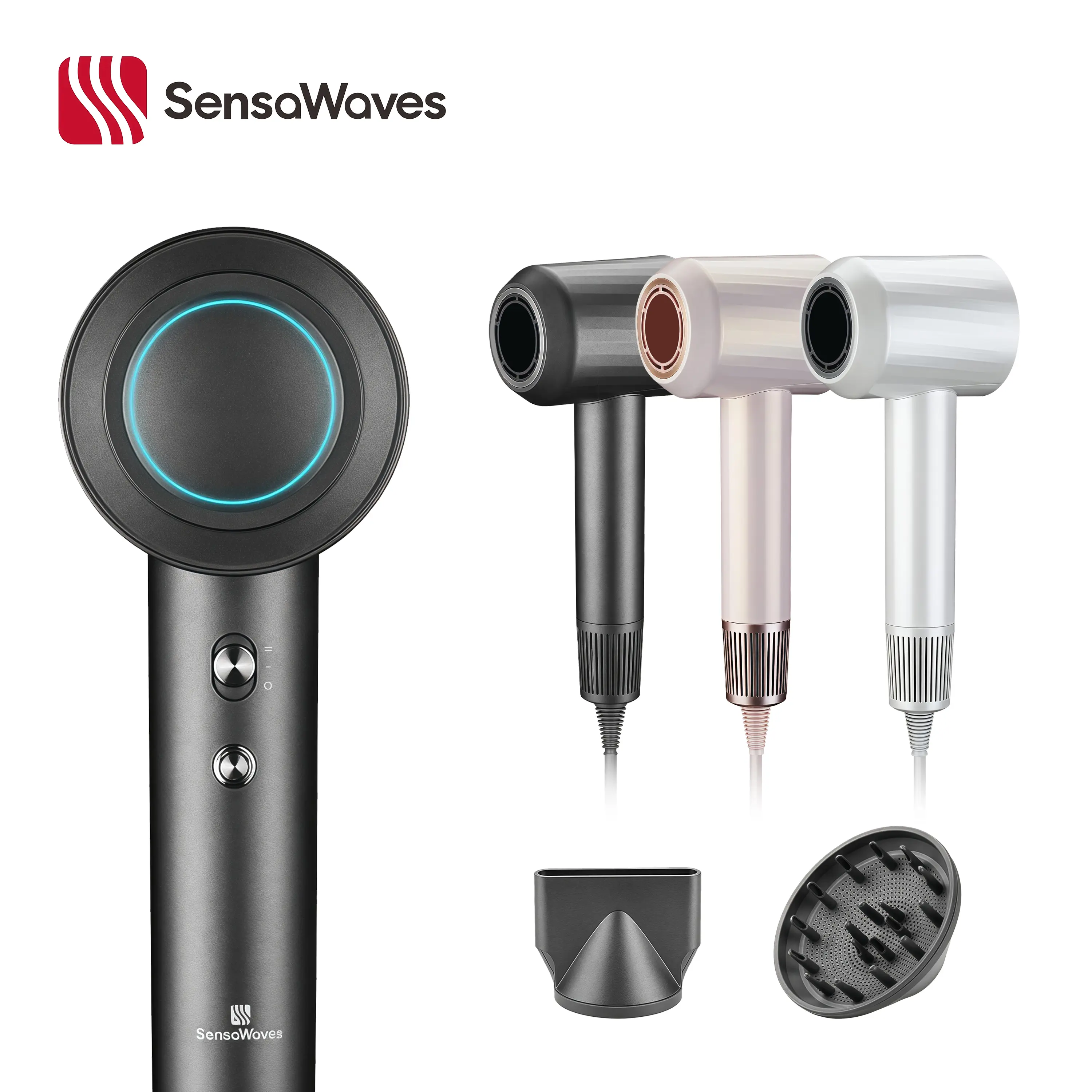 High Speed Hair Blow Dryer, Hair Dryer with Magnetic Attachments, Negative Ion, Fast Drying, Low Noise, 3 Modes-Control, Diffuser Curly Fathersdaygifts