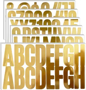 24 Sheets 2.5 Inch  Letter Stickers, Metallic Alphabet Stickers, Vinyl Letter Sticker, Golden Mailbox Mumbers, , Self Adhesive for Poster, Bulletin Board, , Laptops,