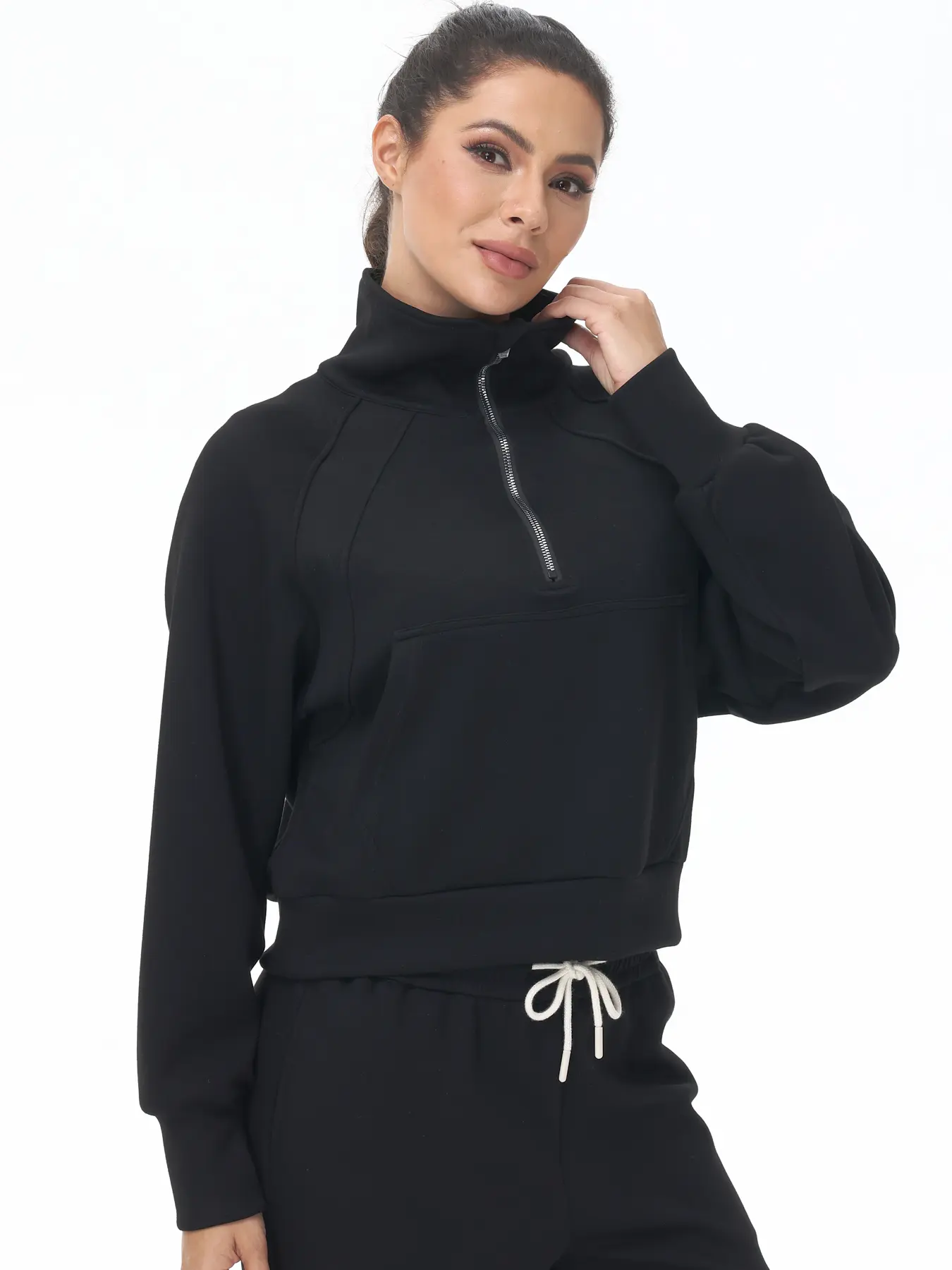 Trendy 2026 Women Half Zip Collared Sweatshirt, Loose Long Sleeve Versatile Sports Pullover Spring Fall Outfit