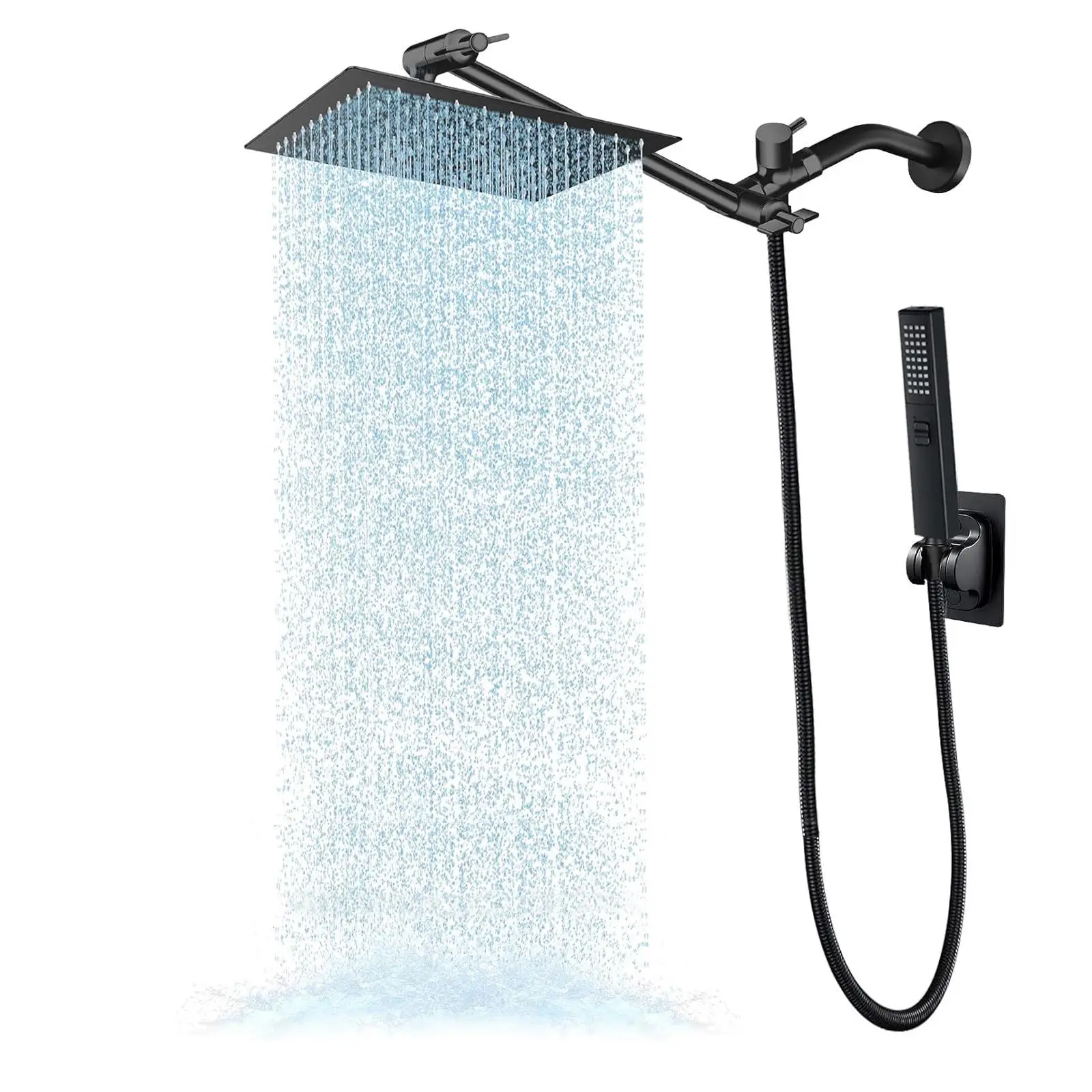 8/10inch High Pressure Rain Shower Head Set, 1 Set Powerful Shower Head with Long Hose, Bathroom Shower Heads, Bathroom Gadgets, Bathroom Fixture Set