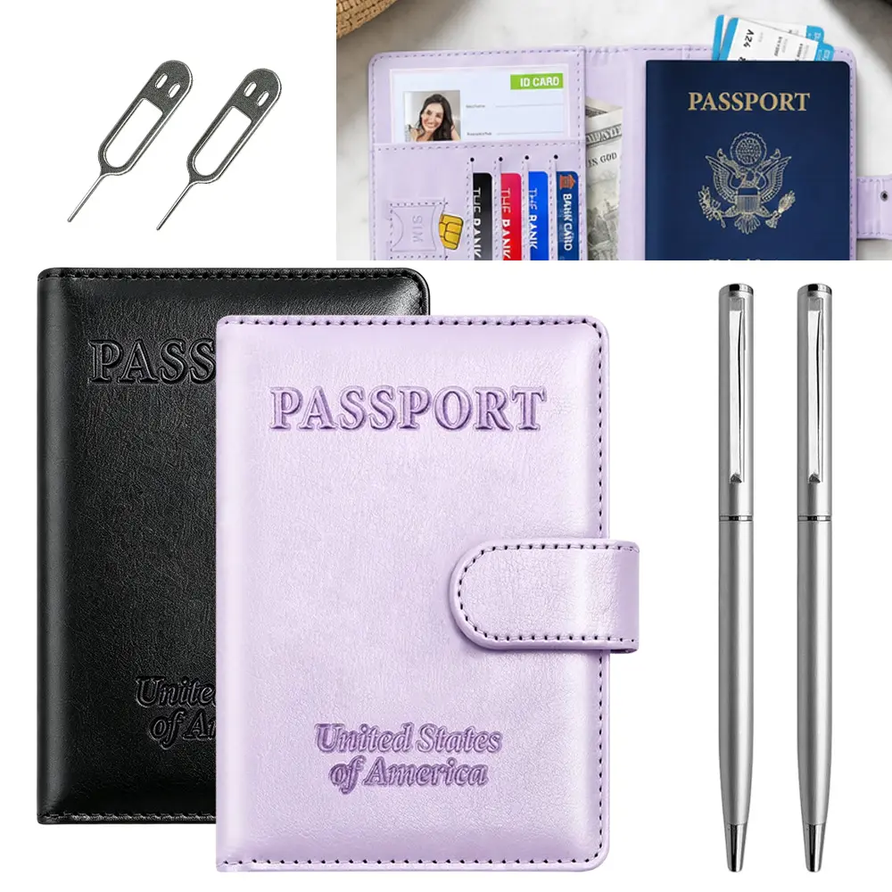 2 Pack Passport Holder with RFID Blocking, Travel Document Wallet Family Set for Women Men – Cruise Essentials & Travel Must Haves, Kitchen, Utensils