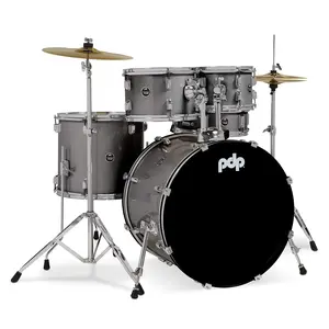 Pacific Drums Center Stage Complete Drumkit, 5 Drum Set, Silver Sparkle, 7x10, 8x12, 14x16 Floor, 16x22 Kick, 5x14 Snare (PDCE2215KTSS)
