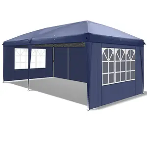 Ubesgoo Canopy Tent Pop Up 10x20 ft, Patented Center Lock One Push Instant Outdoor Sun Shelter with Carry Bag for Party Wedding Graduation Event Commercial Trade