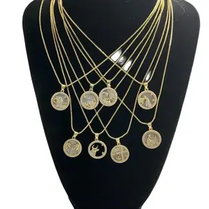 Zodiac Sign Pendant Necklace, 20-Inch Costume Jewelry Fashion Accessory