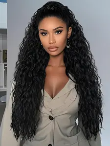 Curly Ponytail Extensions, 30 Inch Drawstring Pony Tail for Women, Afro Kinky Curly Synthetic Long Claw Ponytail for Daily, Party Use
