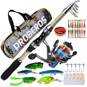 Carbon Fiber Telescopic Fishing Rod Pole Reel Combo Set 5.9ft for Sea Saltwater & Freshwater Fishing with 1.8m Rod Reel Storage Bag & Accessories