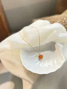 Halloween Necklace with Orange, Yellow, Green, White Pumpkin Charm