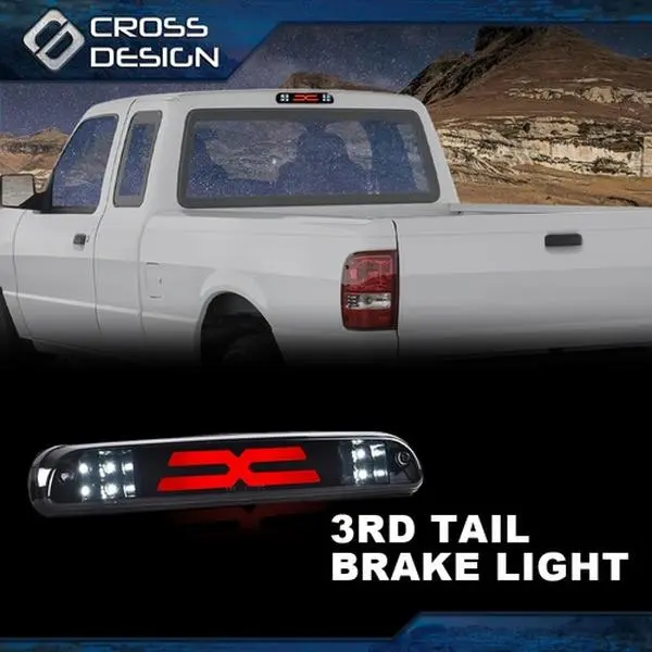 CROSSDESIGN LED X-Type 3rd Third Rear Tail Brake Light Cargo Lamp, LED Lights for Truck, Car Accessories, Fit for 99-16 Ranger Super Duty, Rear Tail Light