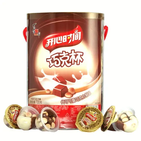 Xizhilang Happy Time Chocolate Cup 720g, Individually Packaged, Shareable Snack with Spoon, Easy to Enjoy