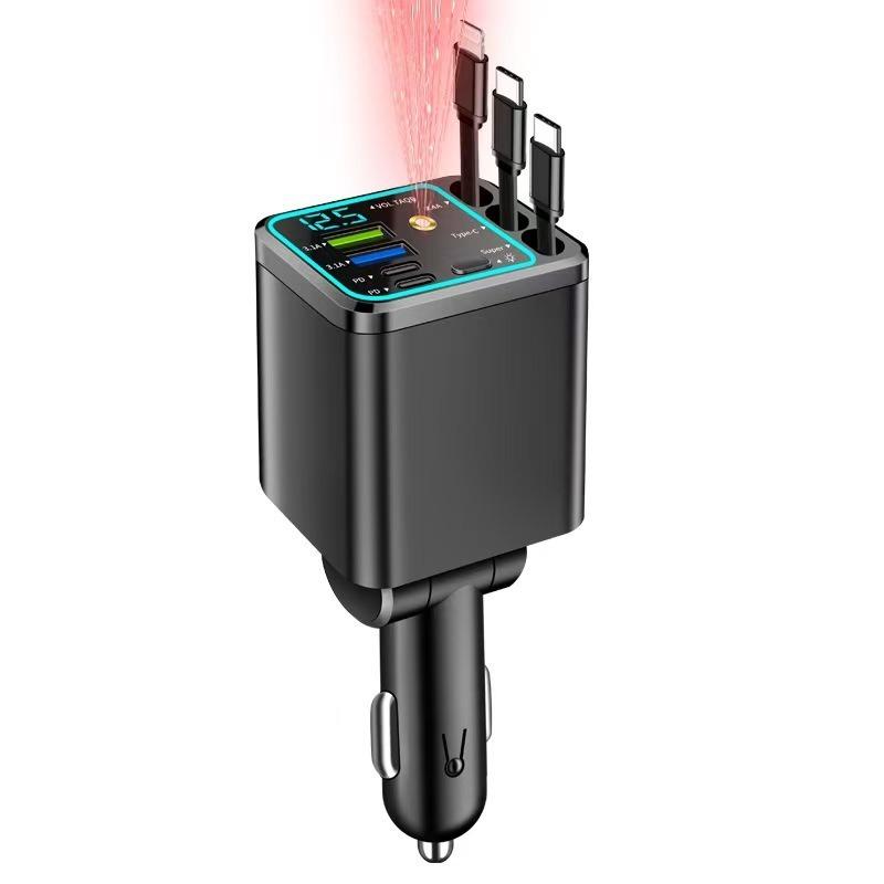 7-in-1 Retractable 120W Car Charger with Starry Sky Ambient LightAutomobiles and motorcycles / vehicle-mounted electronic equipment / electronic accessoriesAccessories Automotive & Motorcycle / Car Electronics / Electronic