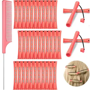 36 Pieces Cold Wave Rod Hair Perm Rods Hair Rollers Perming Curlers with Steel Rat Tail Comb for Hairdressing Styling Haircare Daily