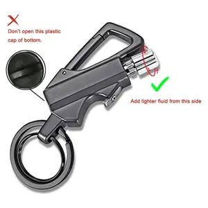 Permanent Match Keychain Lighter, Reusable Waterproof Emergency Fire Starter, Portable Key Ring Tool for Outdoor Survival Camping Windproof Adjustable essentials Gas Multi-Function