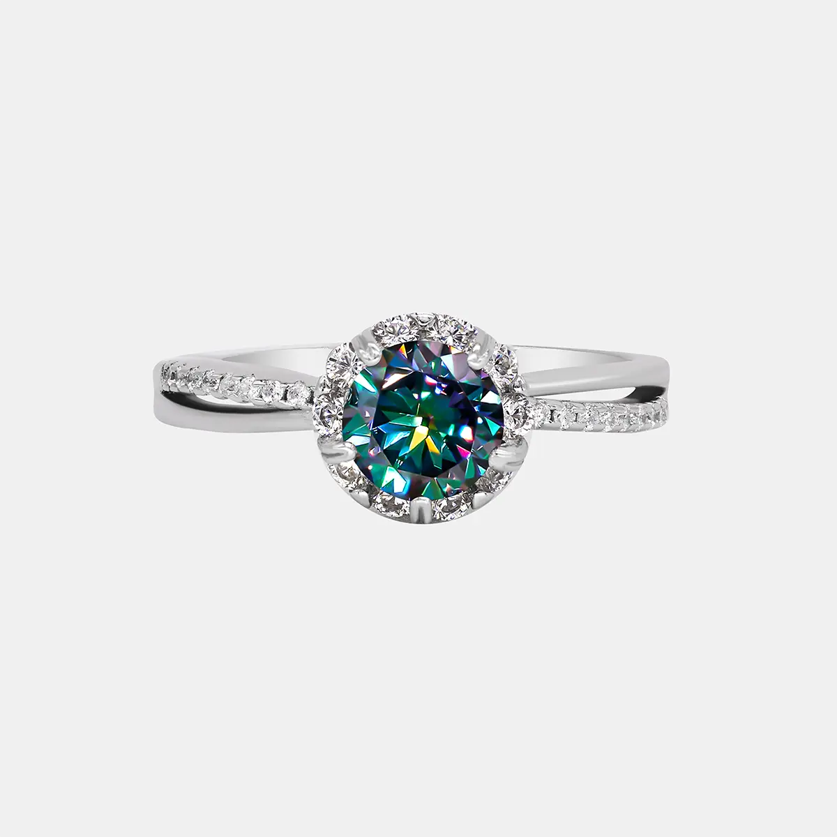 【#215】Valentine's Flash 925 Sterling Silver COLORED Synthetic Moissanite RING