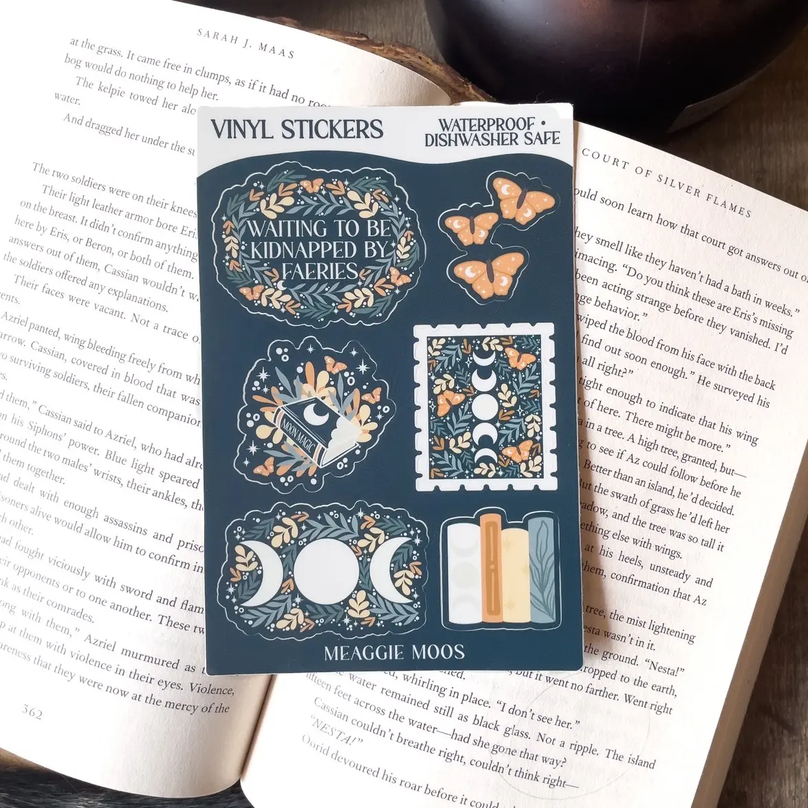 Faerie Garden Bookish Sticker Sheet | 6 Stickers | 6"x4" | Waterproof