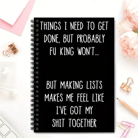 Humorous and Fun Spiral Notebook, Self-deprecating Work Journal Planner Notebook, Suitable for Gifting to Colleagues and Friends for Everyday Work and Life Documentation, Writing, Tasks, Stationery