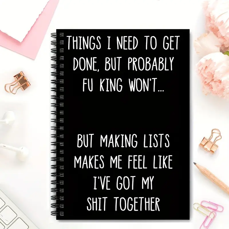 Humorous and Fun Spiral Notebook, Self-deprecating Work Journal Planner Notebook, Suitable for Gifting to Colleagues and Friends for Everyday Work and Life Documentation, Writing, Tasks, Stationery