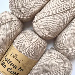 DK Light Worsted Weight Cotton Yarn, 6 Skeins, 852 yds/300g - KnitPal 'Cotton to the Core' Yarn for Knitting and Crocheting, Easy Care, Durable, Baby Soft, Breathable, Perfect for Baby Projects.