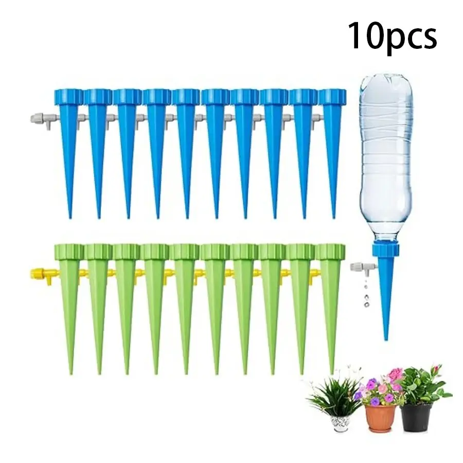 Random Color Self-watering Plant Watering Spikes, 10pcs Auto Drip Irrigation Devices, Automatic Watering Stakes, Vacation Automatic Plants Water System for Houseplant, Gardenplant, Officeplant, Watering Tool