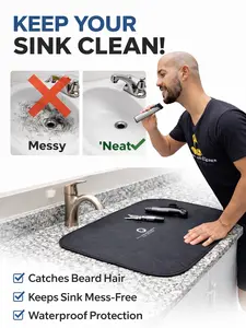 Beard Hair Catcher Sink Cover Modern Design for Clean Counter and Drain Protection