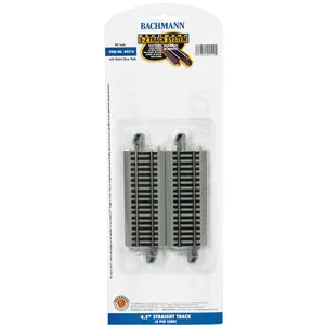 Bachmann 44513 E-Z Track HO Nickel Silver 2.25" STRAIGHT TRACK 4pk...