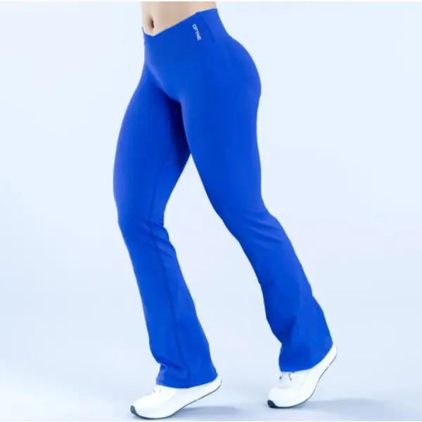 Women's Flared High Rise Leggings with Criss Cross Waist, Seamless Nylon Activewear for Sporty Chic Gym & Yoga, Activewear Bottoms, Athleisure Fitness Pants, Athletic Stretchable, Female, Workout Gear, Yoga Fitness, Ankle Length, Athleisure Gym Clothes, W